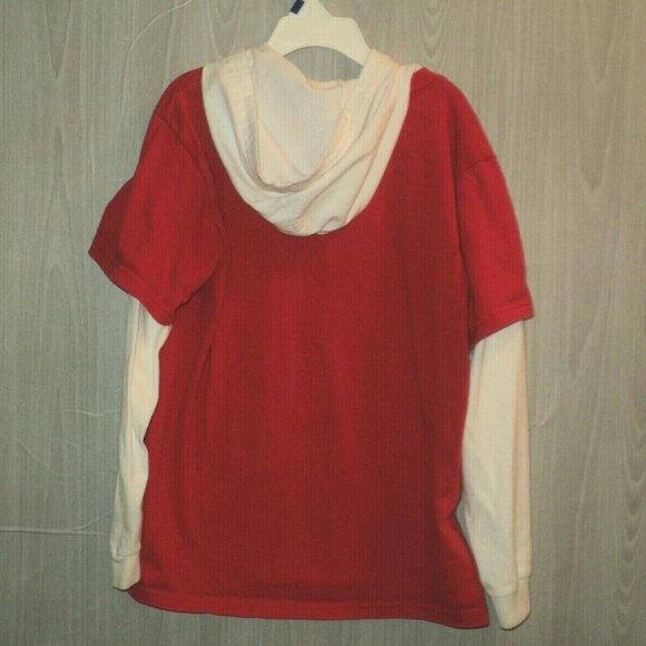 Angry Birds Boy's Size S Top Hooded Layered Look Red - Picture 2 of 3